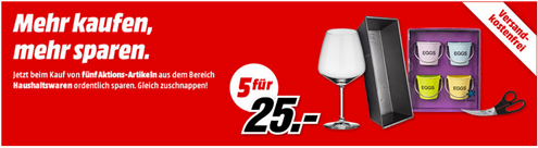 Bild zu MediaMarkt: 5 Haushaltsartikel bestellen – nur 25€ bezahlen