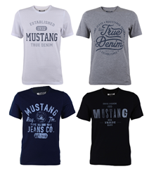 Bild zu [geht nicht mehr] 8er (2 x 4er) Pack Mustang Herren T-Shirt mit Frontprint und Rundhalsausschnitt für 39,80€