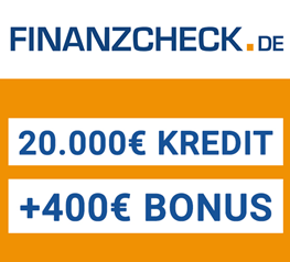 Bild zu Finanzcheck.de: 400€ Bonus für Kredite ab 20.000€