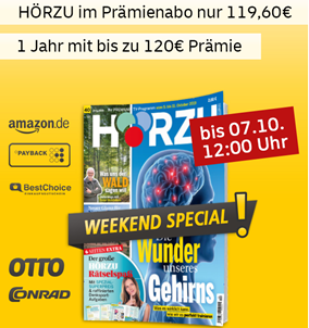 Bild zu [Super – bis 12 Uhr] Jahresabo Hörzu für 114,60€ + bis zu 120€ Prämie