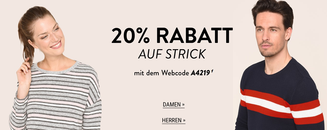 Bild zu Adler Mode: 20% Rabatt auf ausgewählte Strickartikel für Damen und Herren