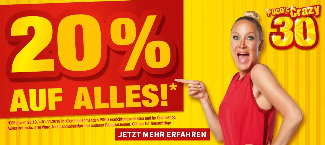 Bild zu Poco: 20% Rabatt auf die gesamte reguläre Ware