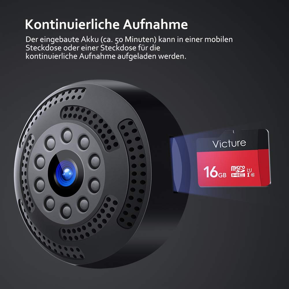 Bild zu Victure Mini WLAN Überwachungskamera mit Bewegungserkennung und Nachtsicht für 19,99€