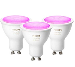 Bild zu 3er Pack Philips Hue White and Color Ambiance GU10 5,7W(40W) Bluetooth (neue Version “Richer Colors”) für 96,99€ (VG: 135,74€)