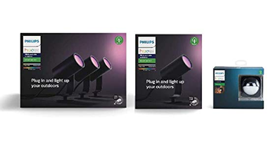 Bild zu 4 x Philips Hue Lily White and Colour Outdoor Strahler + Outdoor Bewegungsmelder für 287,36€ (VG: 383,29€)