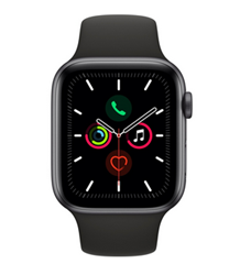 Bild zu Apple Watch Series 5, Smartwatch, grau/schwarz, 44mm, Sportarmband, Aluminium-Gehäuse für 413,10€ + 45,90€ Guthaben