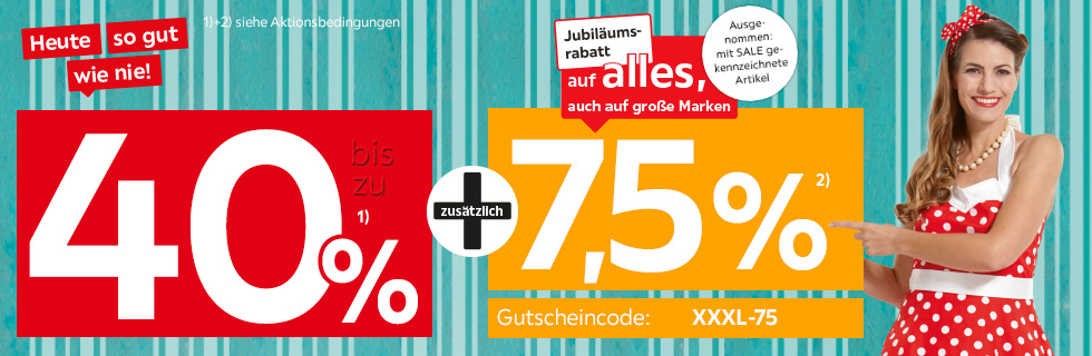 Bild zu XXXLutz: Bis zu 40% Rabatt auf eiren nächsten Einkauf und weitere 7,5% Rabatt