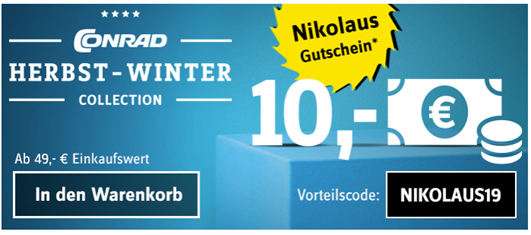 Bild zu [nur noch heute] Conrad: 10€ Rabatt ab 49€ Bestellwert