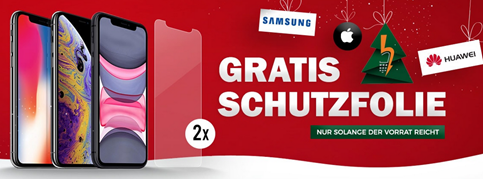 Bild zu Handyflash: 2 x Displayschutzfolie für Apple iPhone X / Xs / Xr , 7 und 8, 11, 11 Pro / Huawei und Samsung für 1€