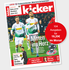 Bild zu [Top] 1 Jahr Kicker für 230,40€ lesen + 180€ Scheck als Prämie