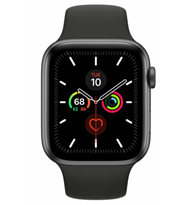 Bild zu Apple Watch Series 5 GPS 44mm Aluminium Space Grau Sport Band Schwarz für 422,91€ (VG: 455,90€)