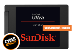 Bild zu SANDISK Ultra® 3D Solid State Drive, 512 GB SSD, 2.5 Zoll, intern für 55€