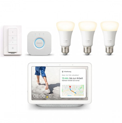 Bild zu Philips Hue White E27 Bluetooth Starter Kit + Google Nest Hub für 129€ (VG: 183,80€)