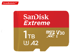 Bild zu SanDisk Extreme A2 U3 V30 microSD microSDXC 1TB für 299€ (VG: 359€)