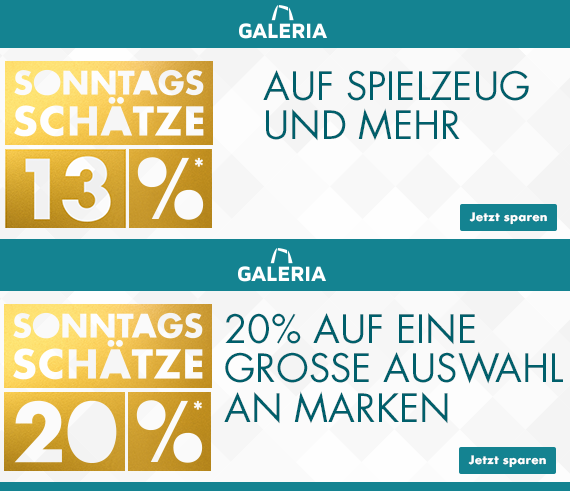 Bild zu Galeria DE Sonntags-Schätze, so z.B. 13% Rabatt auf Spielzeug und mehr