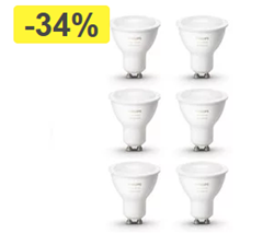 Bild zu Philips Hue White Ambiance GU10 LED Spot – Bluetooth – 3x2er Pack 79,89€ (VG: 109,60€)