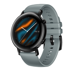 Bild zu HUAWEI Watch GT 2 42mm Sport Smartwatch, Fluorkautschuk, 130-200 mm, Blaugrau für 162€ (VG: 192,99€)