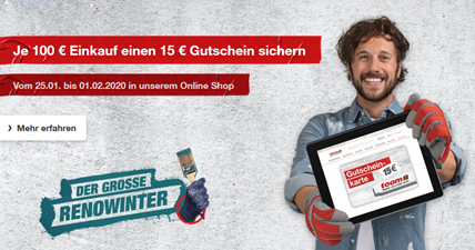 Bild zu Toom: je 100€ Einkauf einen 15€ Gutschein sichern