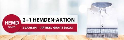 Bild zu Hemden.de: 3 Aktionsartikel kaufen + nur 2 bezahlen – z.B. Hemden, Jacken, Pullis