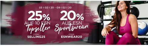 Bild zu Fitmart: 25% Rabatt auf 12 ESN Topseller oder 20% Rabatt auf ESN Sportswear