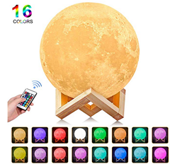 Bild zu AGM Mond Lampe mit 16 Farben + Fernbedienung (dimmbar, aufladbar per USB) für 11,99€