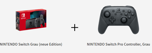 Bild zu [beendet] NINTENDO Switch Grau (neue Edition) + NINTENDO Switch Pro Controller, Grau für 309€ (VG: 363€)