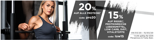 Bild zu Fitmart: 20% Rabatt auf alle Proteine bzw. 15% Rabatt auf viele andere Produktpaletten