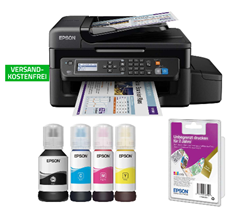 Bild zu Epson EcoTank ET-4500 Tintenstrahl-Multifunktionsgerät inkl. Unlimited Printing (2 Jahre) für 189€ (Vergleich: 259,81€)