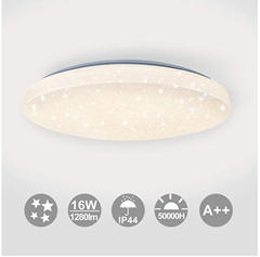 Bild zu Hengda LED Deckenleuchte Warmweiss mit Sternendekor 16W 1280 Lumen 2700-3200 Kelvin Ø34 cm für 21,49€