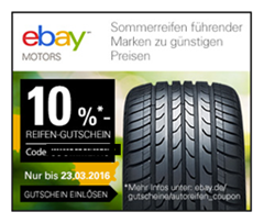 Bild zu eBay: 10% Rabatt auf zahlreiche Sommerreifen