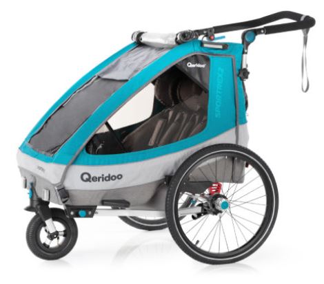 Bild zu Qeridoo Kinder-Fahrradanhänger Sportrex2 (Petrol) für 353,95€ (VG: 403,95€)