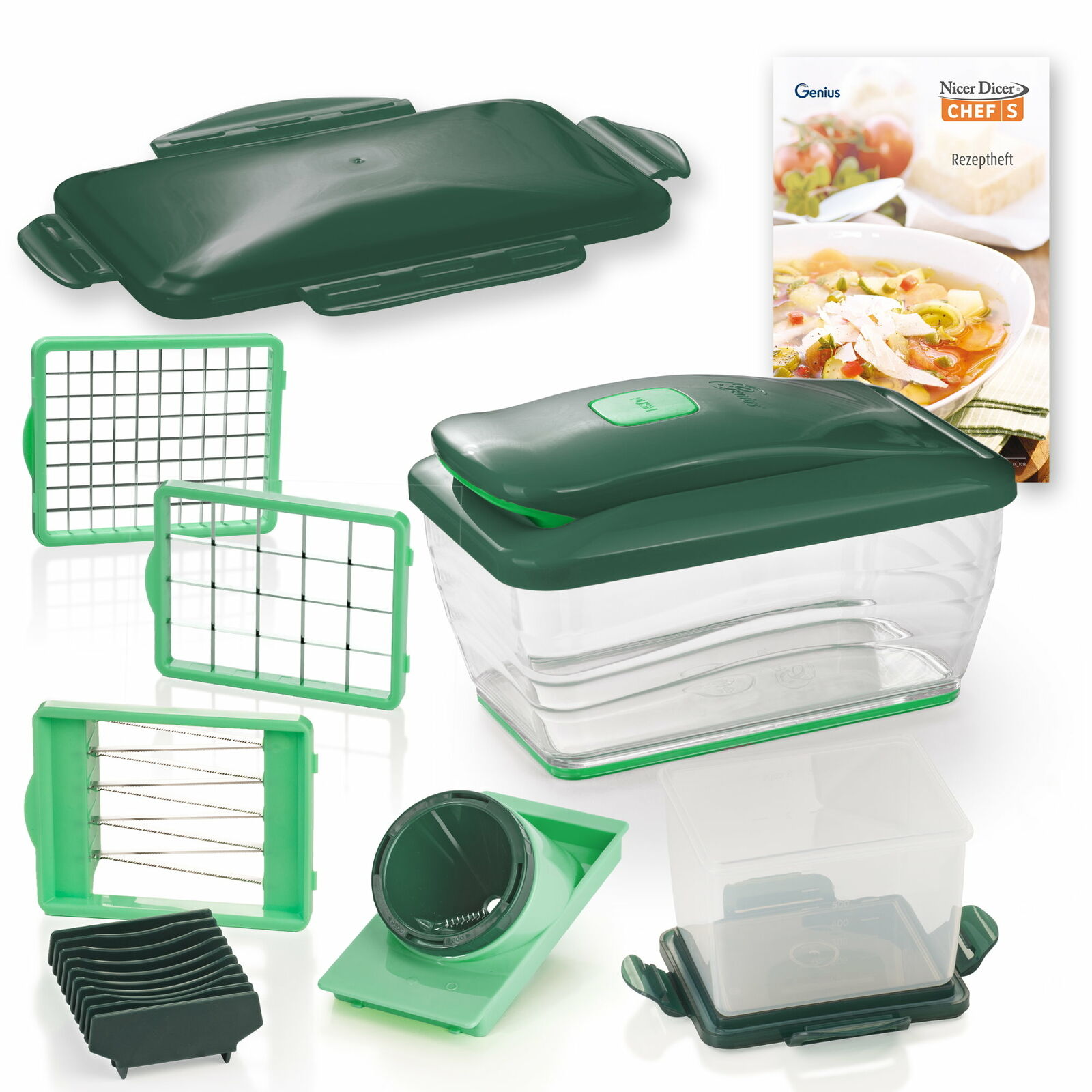 Bild zu GENIUS Nicer Dicer Chef S Deluxe Set 13-teilig für 29,95€ (Vergleich: 39,94€)