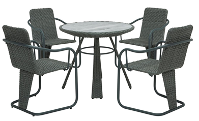 Bild zu Gartenmöbelset Christina (4 Stühle + Tisch) in grau für 127,50€