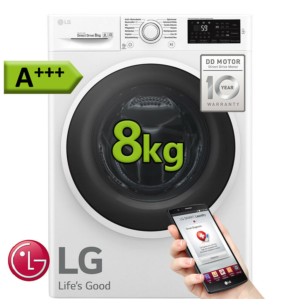 Bild zu 8 kg Waschmaschine LG F14WM8EN0 (A+++) für 339,99€ (Vergleich: 425€)