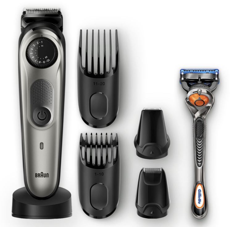 Bild zu BRAUN Barttrimmer »BT7940« + Rasierer »Gilette Fusion 5 ProGlide« + 2 Kammaufsätze für 54,95€ (VG: 71,90€)