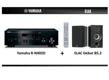 Bild zu YAMAHA ELAC Stereo HiFi Paket (2 Kanäle, 140 Watt pro Kanal, Schwarz) bestehend aus Receiver und Boxen für 486,42€ (VG: 619,45€)