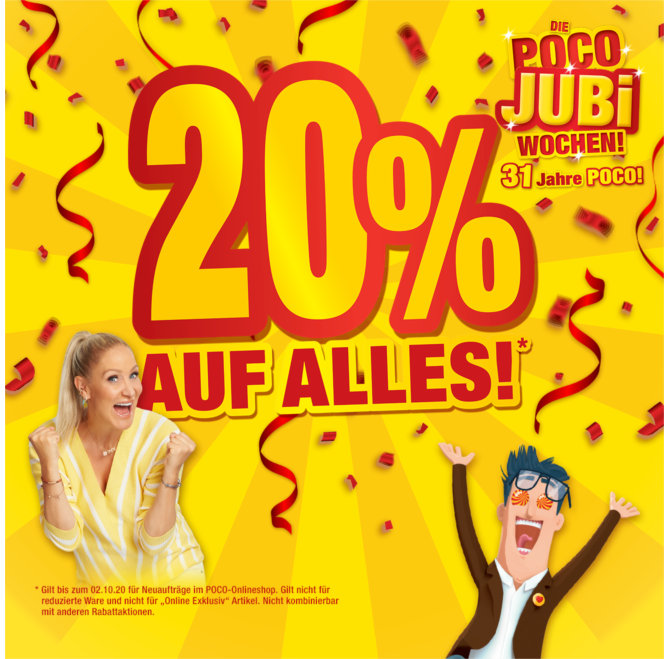 Bild zu Poco: 20% Rabatt auf das gesamte Sortiment