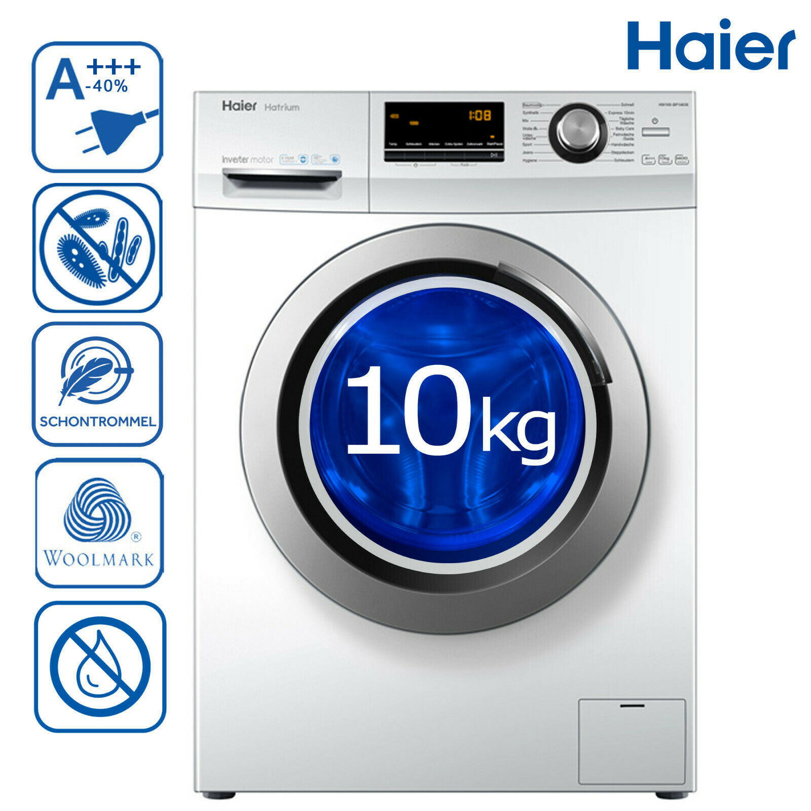 Bild zu 10 kg Waschmaschine Haier HW100-BP14636 für 278,91€ (Vergleich: 309€)