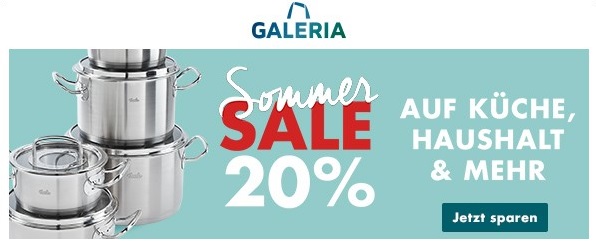 Bild zu Galeria: Sommer Sale mit 20% Rabatt auf verschiedene Katagorien