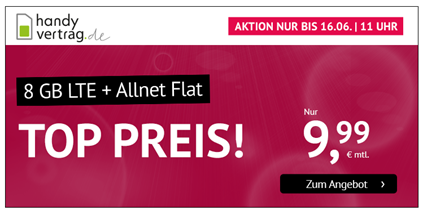 Bild zu 8GB LTE Datenflat + Allnet Flat im o2 Netz für 9,99€/Monat–monatlich kündbar