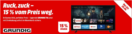 Bild zu MediaMarkt: 15% Rabatt auf Grundig Fernseher