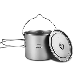 Bild zu TOMSHOO Titanium Camping Topf (1100ml) für 13,65€