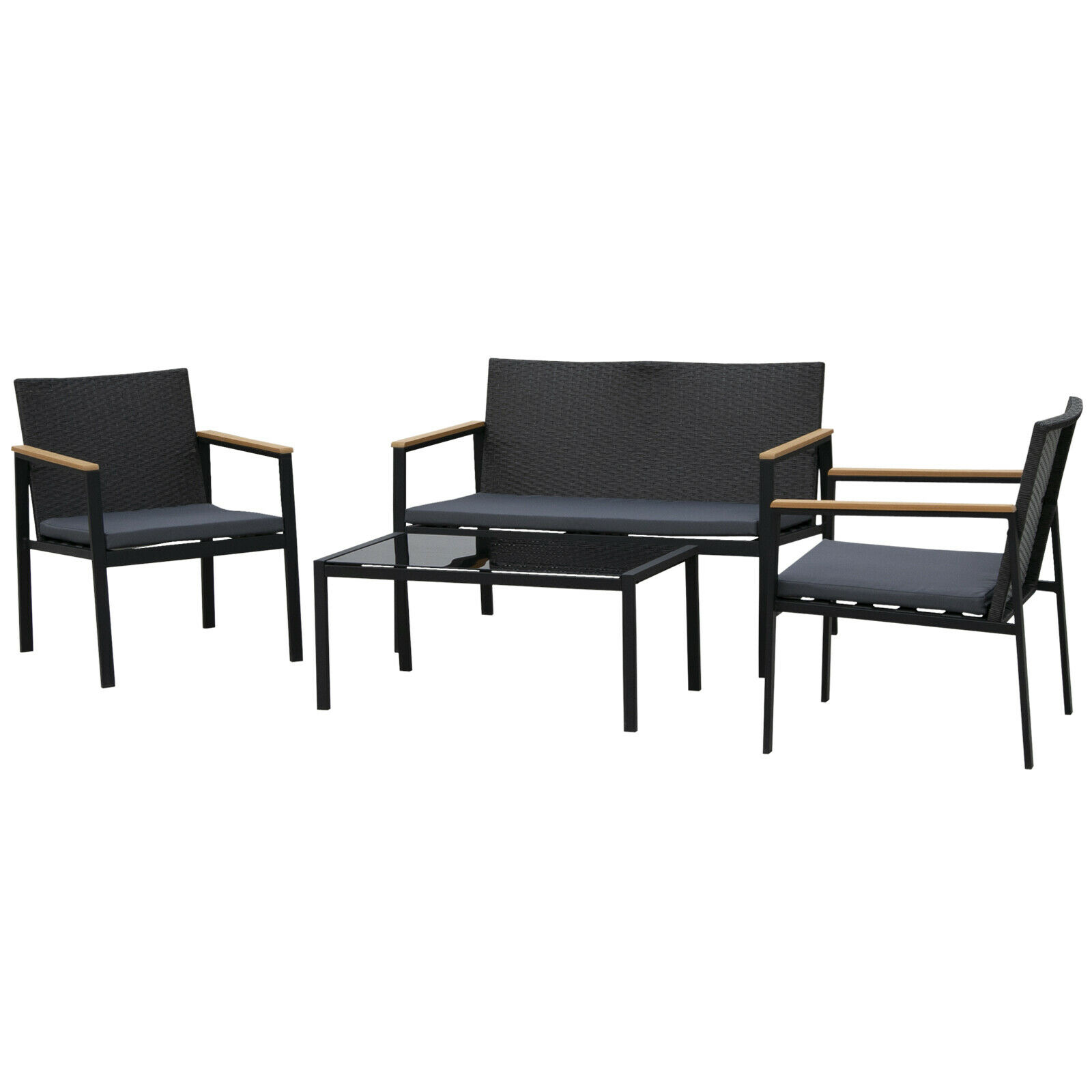 Bild zu 4-teilige Rattan Garten-Sitzgruppe für 134,91€ (Vergleich: 161,91€)