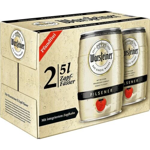 Bild zu Warsteiner Pils 2 x 5 Liter Fass mit Zapfhahn für 16,99€ (Vergleich: 25,88€)