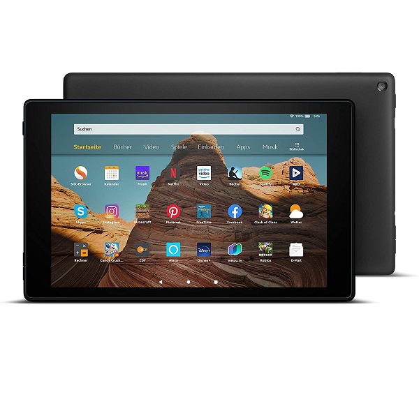 Bild zu 32 GB Tablet Amazon Fire HD 10 (2019) mit Spezialangeboten und zusätzlicher 32 GB Speicherkarte ab 117,91€ (Vergleich: 146,20€)