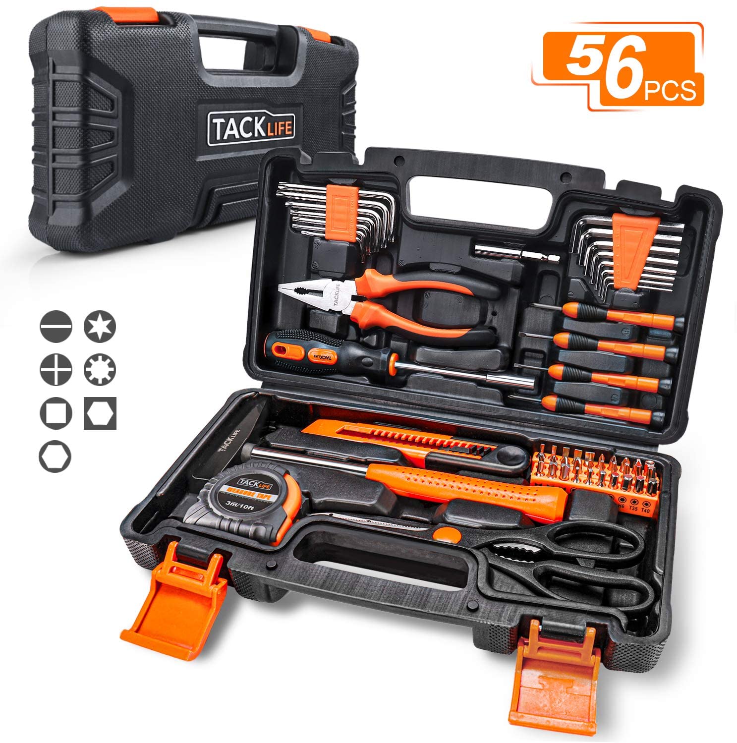 Bild zu 56-teiliger TACKLIFE Werkzeugkoffer HHK3B für 16,19€