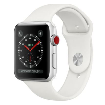 Bild zu Apple Watch Series 3 GPS+LTE 38mm Silver Alu Weißes Sportarmband für 251,10€ (VG: 349,90€)