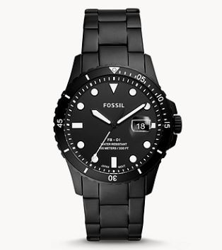 Bild zu FOSSIL Herrenuhr FB-01 3-Zeiger/Datum Edelstahl Schwarz für 52€ (VG: 81,29€)