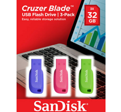 Bild zu 3 x SANDISK Cruzer Blade USB-Stick für 10,53€