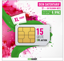 Bild zu reine Datenflat: 15GB LTE Datenflat im Telekom Netz für 9,99€/Monat